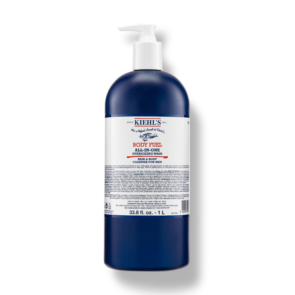 Kiehl’s Body Fuel All-In-One Energizing Wash – 1L | Hair & Body Cleanser SEALED